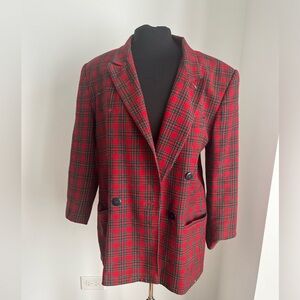 Vintage Christmas Blazer Plaid